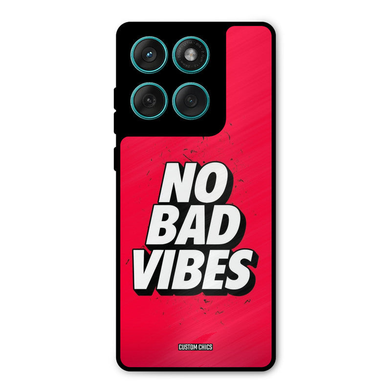 No Bad Vibes Motorola Edge 60 Mobile Back Cover - Typography PrintShield Case
