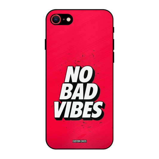 No Bad Vibes iPhone SE 2020 Mobile Back Cover - Typography PrintShield Case