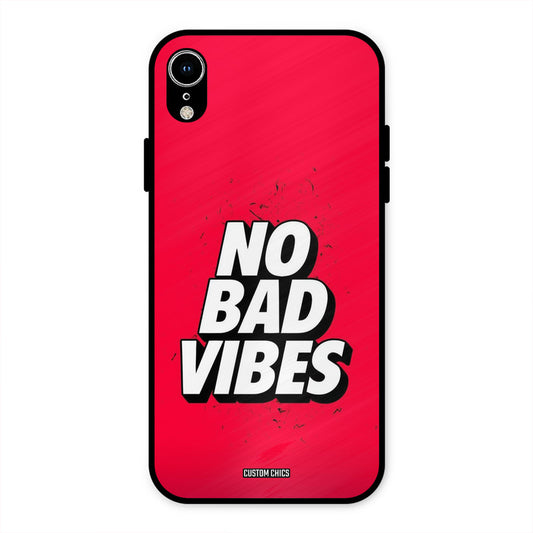 No Bad Vibes iPhone XR Mobile Back Cover - Typography PrintShield Case