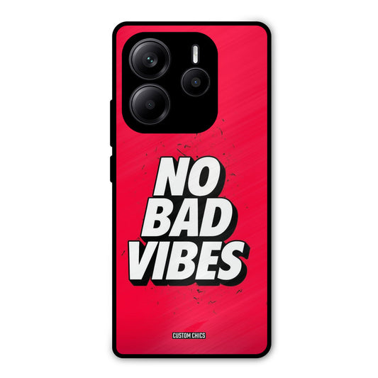 No Bad Vibes Redmi Note 14 Mobile Back Cover - Typography PrintShield Case