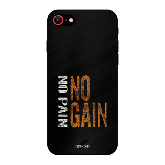 No Pain iPhone SE 2020 Mobile Back Cover - Typography PrintShield Case