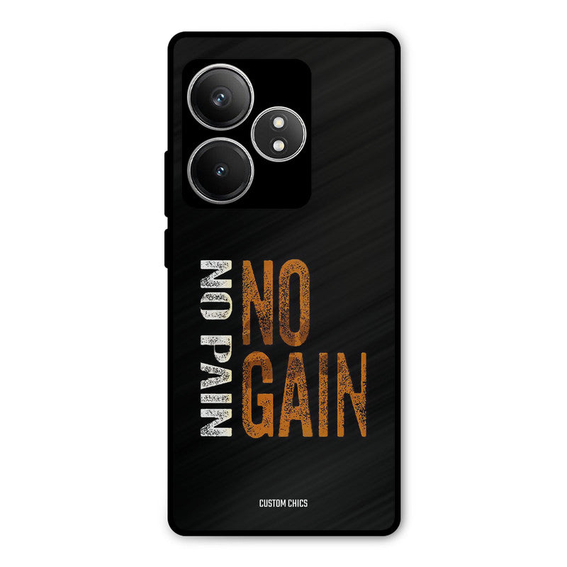 No Pain Realme GT 6T Mobile Back Cover - Typography PrintShield Case