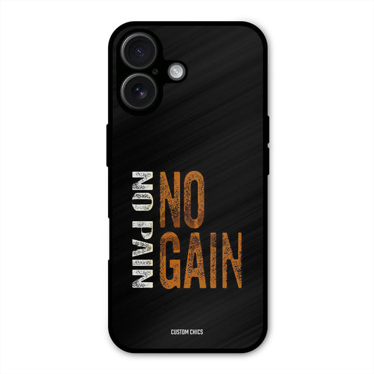 No Pain iPhone 16 Plus Mobile Back Cover - Typography PrintShield Case