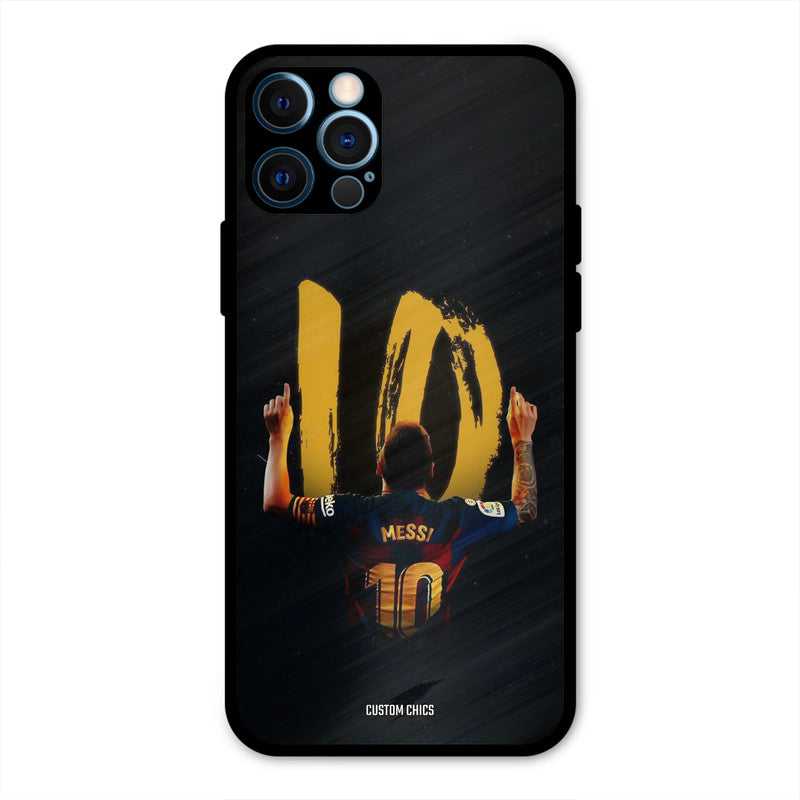 Number Ten Messi  iPhone 12 Pro Mobile Back Cover - Sports PrintShield Case
