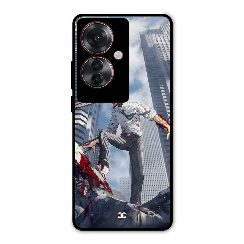 Denji Fighting Oppo F25 Pro Mobile Back Cover - Anime PrintShield Case