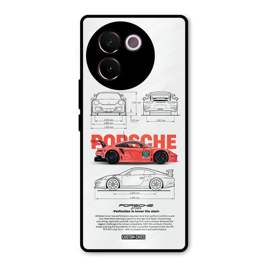 Orabge Porche Vivo V30e Mobile Back Cover - Car&Bike PrintShield Case