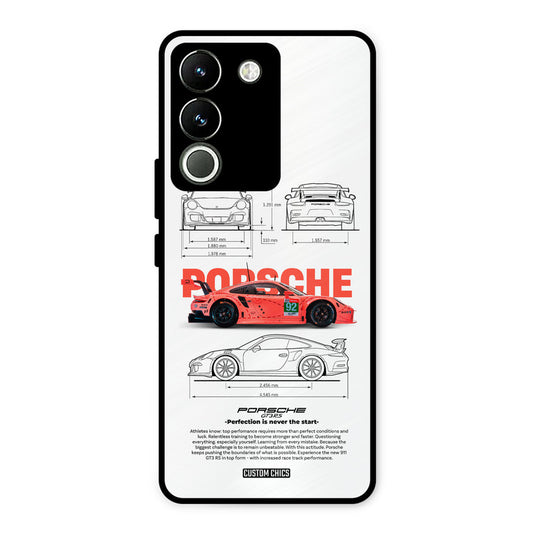 Orabge Porche Vivo Y200 Mobile Back Cover - Car&Bike PrintShield Case