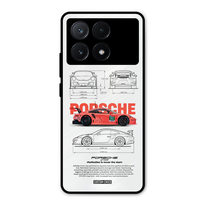 Orabge Porche Poco X6 Pro Mobile Back Cover - Car&Bike PrintShield Case