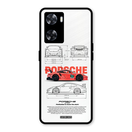 Orabge Porche Oppo A57 2022 Mobile Back Cover - Car&Bike PrintShield Case