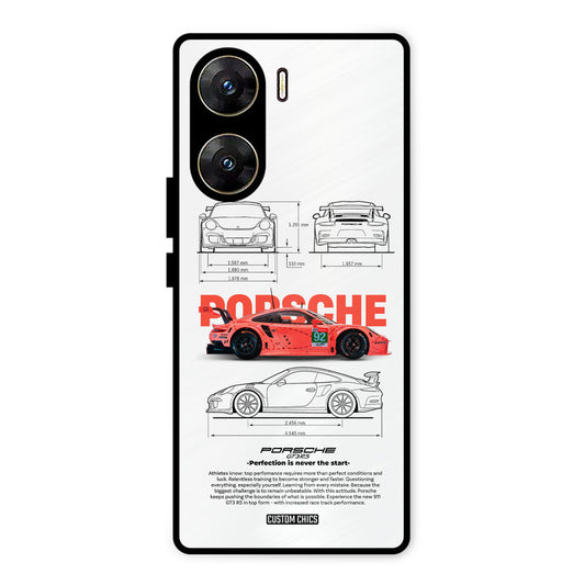 Orabge Porche Vivo V29e Mobile Back Cover - Car&Bike PrintShield Case