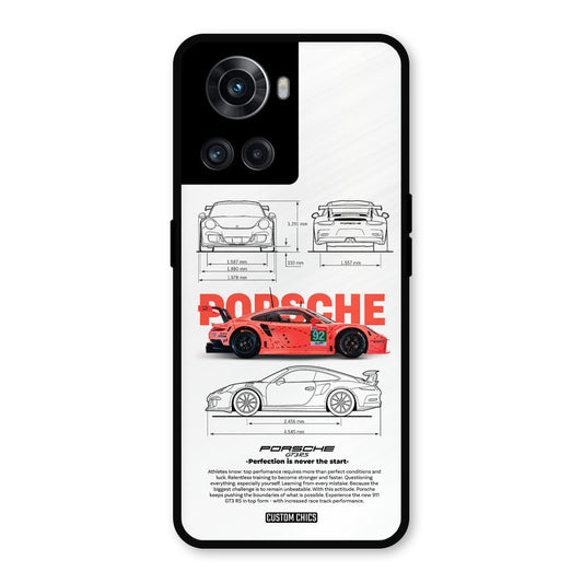 Orabge Porche OnePlus 10R Mobile Back Cover - Car&Bike PrintShield Case