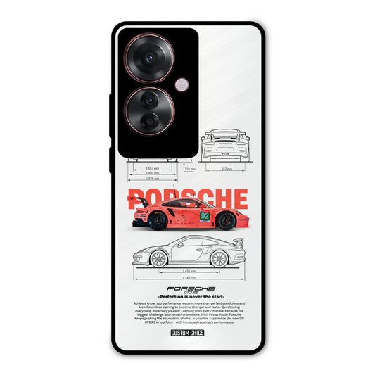 Orabge Porche Oppo F25 Pro Mobile Back Cover - Car&Bike PrintShield Case