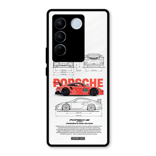 Orabge Porche Vivo V27 Pro Mobile Back Cover - Car&Bike PrintShield Case
