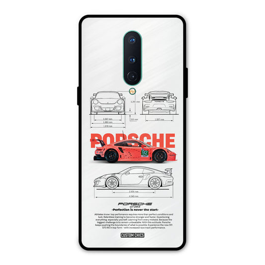 Orabge Porche Oneplus 8 Mobile Back Cover - Car&Bike PrintShield Case