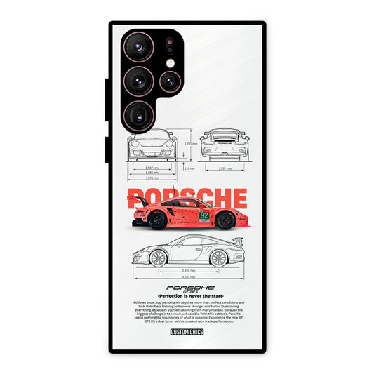 Orabge Porche Samsung Galaxy S22 Ultra Mobile Back Cover - Car&Bike PrintShield Case