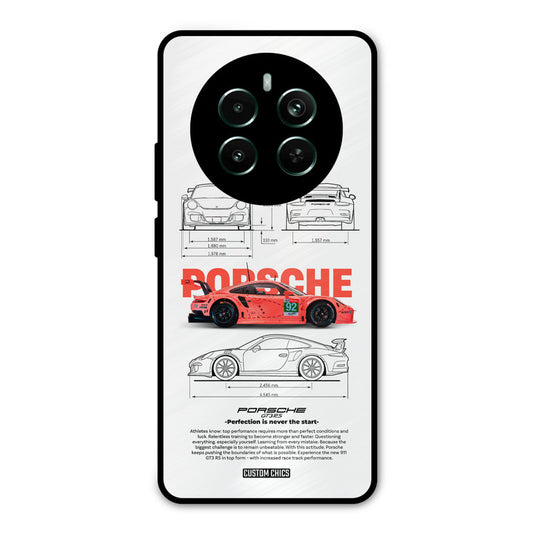 Orabge Porche Realme 12 Plus Mobile Back Cover - Car&Bike PrintShield Case