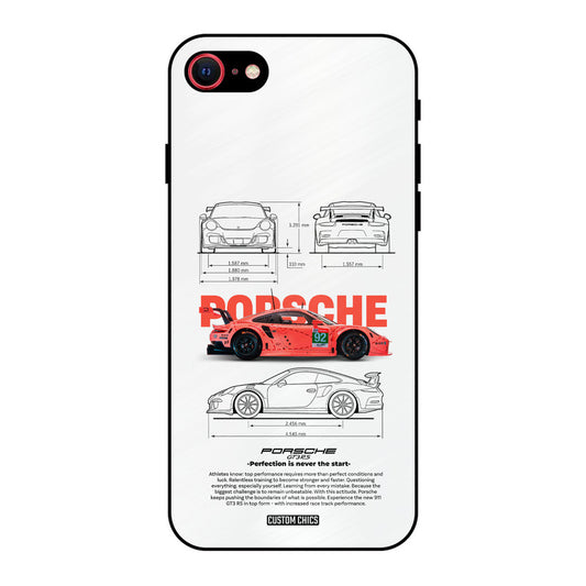Orabge Porche iPhone SE 2020 Mobile Back Cover - Car&Bike PrintShield Case