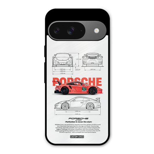 Orabge Porche Google Pixel 9 Mobile Back Cover - Car&Bike PrintShield Case