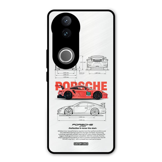 Orabge Porche Vivo V50 Mobile Back Cover - Car&Bike PrintShield Case