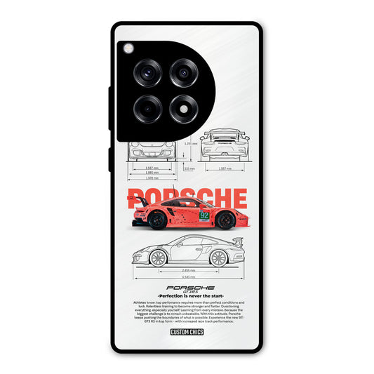 Orabge Porche OnePlus 12R Mobile Back Cover - Car&Bike PrintShield Case