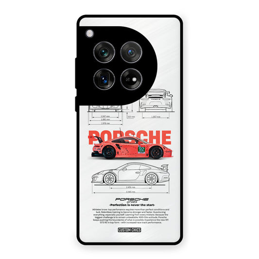 Orabge Porche OnePlus 12 Mobile Back Cover - Car&Bike PrintShield Case