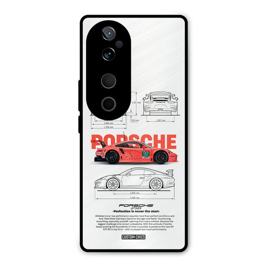 Orabge Porche Vivo V40 Mobile Back Cover - Car&Bike PrintShield Case