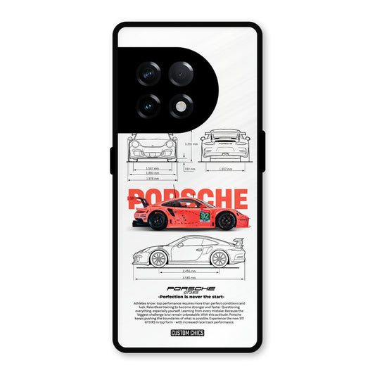 Orabge Porche OnePlus 11R Mobile Back Cover - Car&Bike PrintShield Case