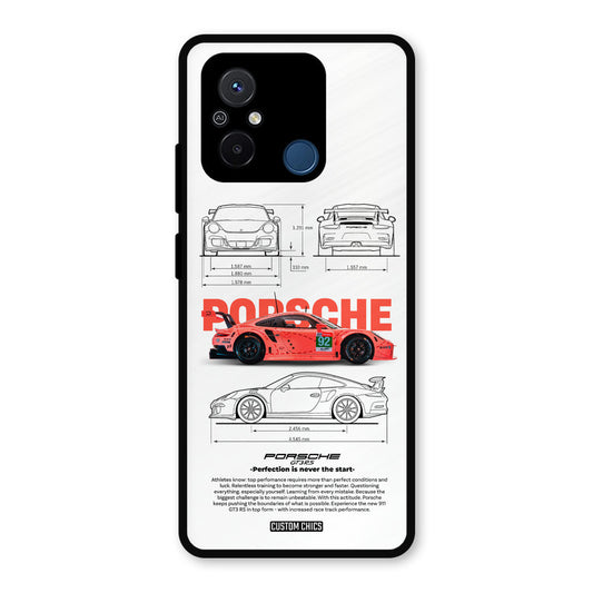 Orabge Porche Redmi 12c Mobile Back Cover - Car&Bike PrintShield Case