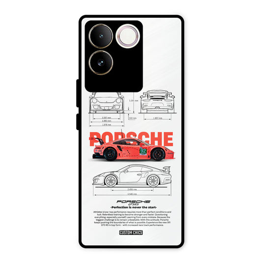 Orabge Porche Vivo T2 Pro Mobile Back Cover - Car&Bike PrintShield Case