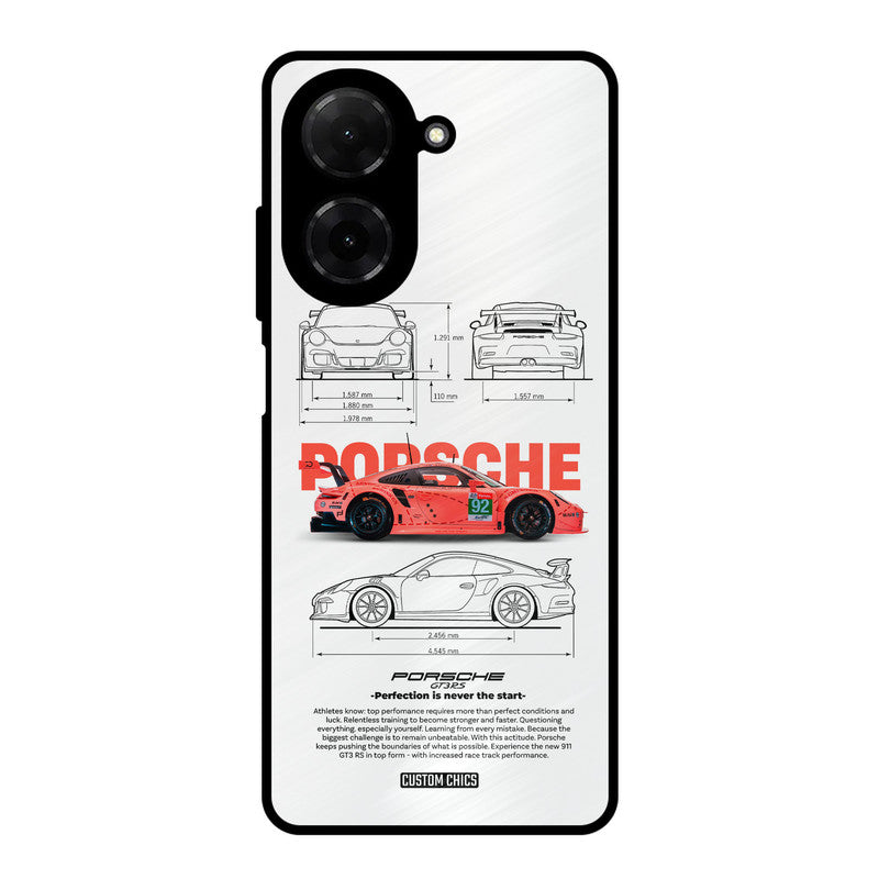 Orabge Porche Poco C71 Mobile Back Cover - Car&Bike PrintShield Case