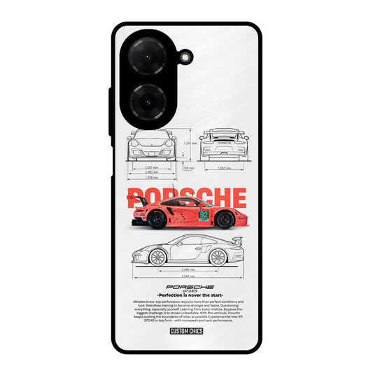 Orabge Porche Poco C71 Mobile Back Cover - Car&Bike PrintShield Case