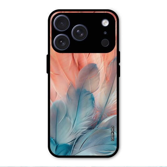 Orange Blue Feather iPhone 17 Pro Mobile Back Cover - Aesthetic PrintShield Case