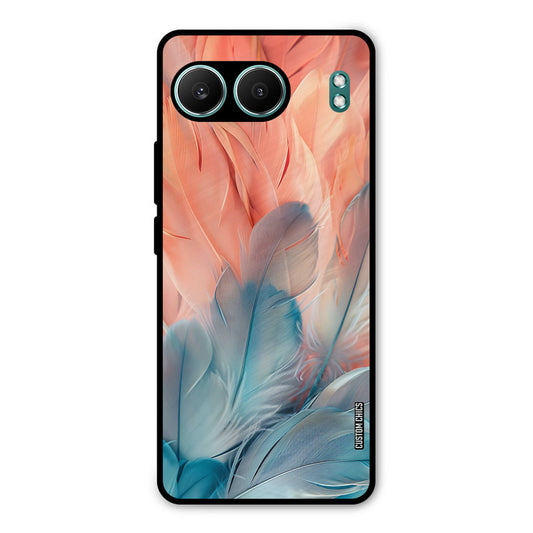 Orange Blue Feather OnePlus Nord 4 Mobile Back Cover - Aesthetic PrintShield Case