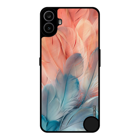 Orange Blue Feather Nothing CMF Phone 1 Mobile Back Cover - Aesthetic PrintShield Case