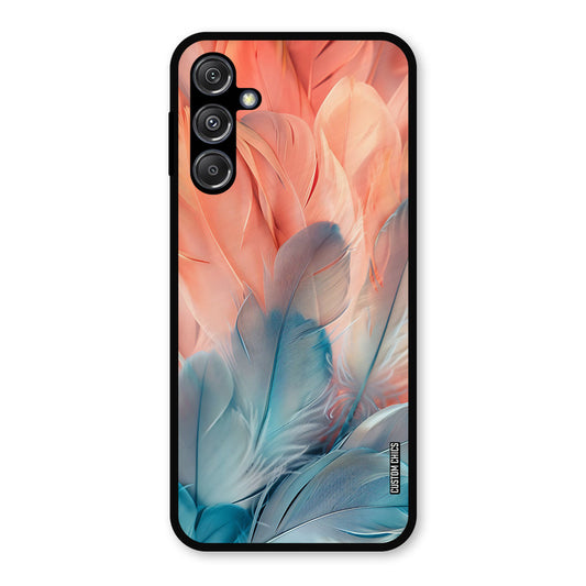 Orange Blue Feather Samsung Galaxy M34 5G Mobile Back Cover - Aesthetic PrintShield Case