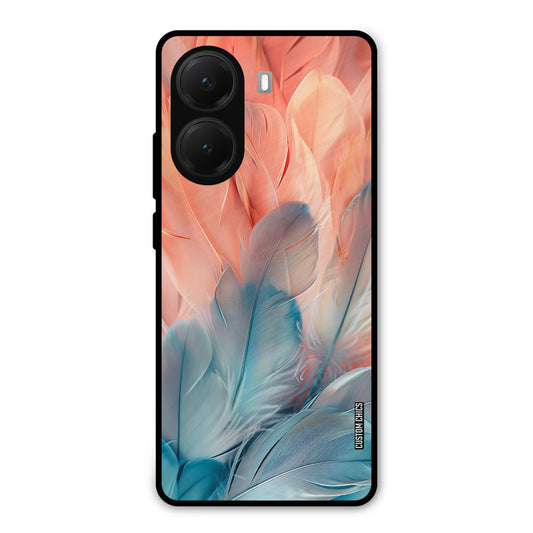 Orange Blue Feather Poco X7 Pro Mobile Back Cover - Aesthetic PrintShield Case