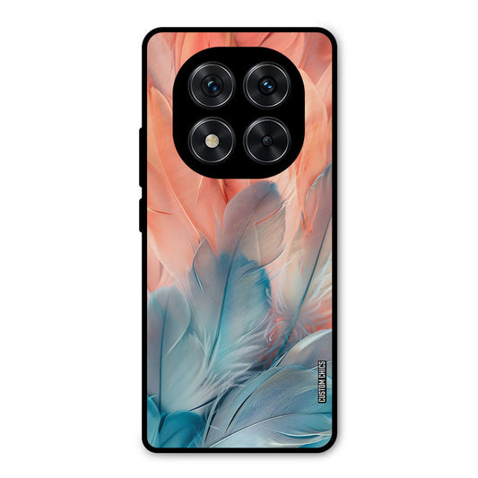 Orange Blue Feather Poco X7 Mobile Back Cover - Aesthetic PrintShield Case