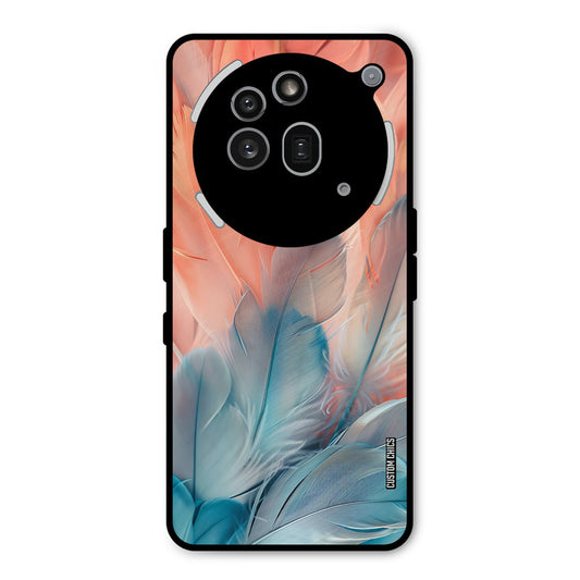 Orange Blue Feather Nothing Phone 3A Pro Mobile Back Cover - Aesthetic PrintShield Case