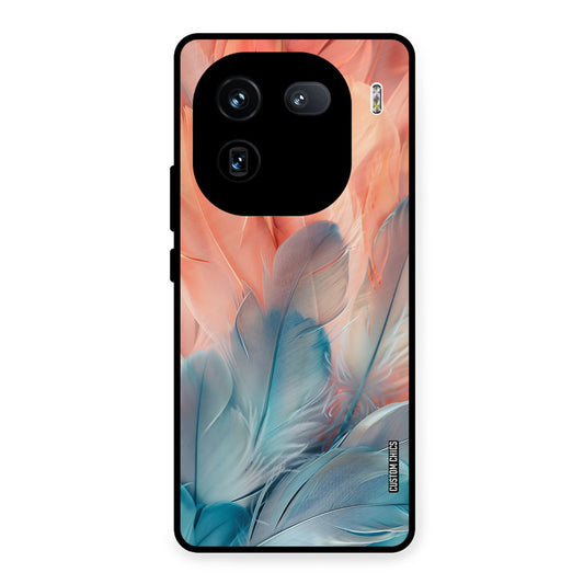 Orange Blue Feather iQOO 12 Mobile Back Cover - Aesthetic PrintShield Case