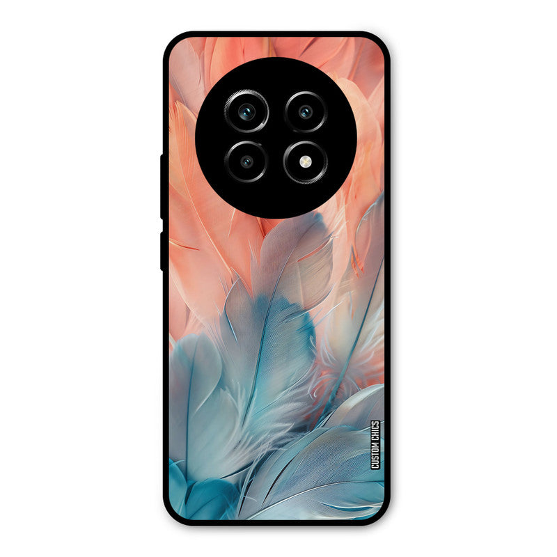 Orange Blue Feather Realme 13 Pro Mobile Back Cover - Aesthetic PrintShield Case