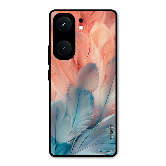 Orange Blue Feather iQOO Neo 9 Pro Mobile Back Cover - Aesthetic PrintShield Case