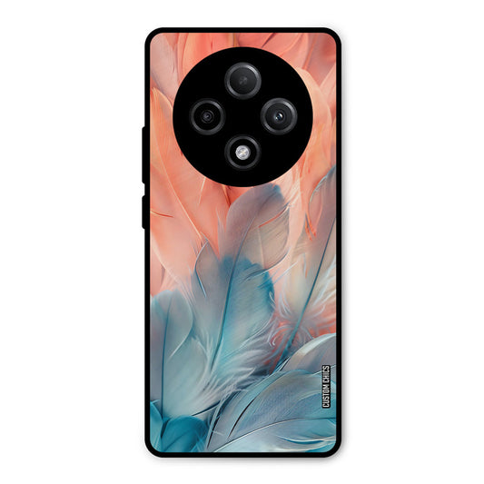 Orange Blue Feather Oppo F27 Pro Plus 5G Mobile Back Cover - Aesthetic PrintShield Case