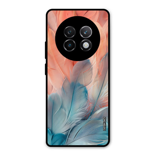 Orange Blue Feather Realme 13 Plus Mobile Back Cover - Aesthetic PrintShield Case