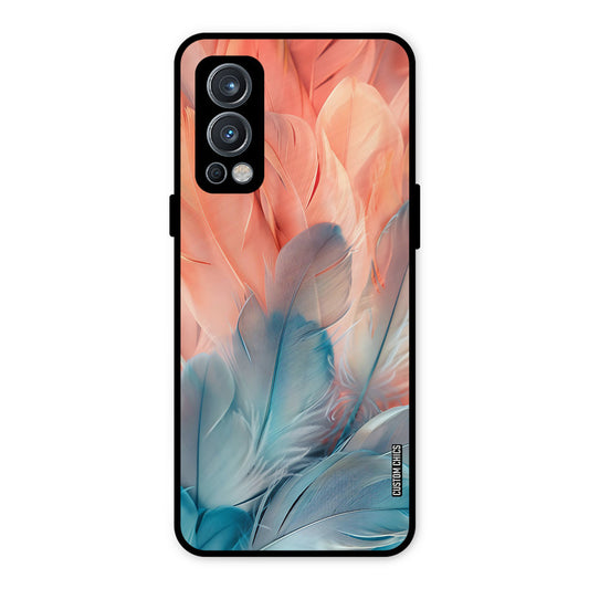 Orange Blue Feather OnePlus Nord 2 5G Mobile Back Cover - Aesthetic PrintShield Case
