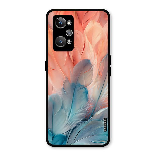 Orange Blue Feather Realme GT 2 Mobile Back Cover - Aesthetic PrintShield Case
