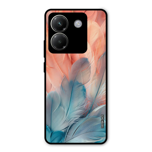 Orange Blue Feather Poco M7 Pro Mobile Back Cover - Aesthetic PrintShield Case