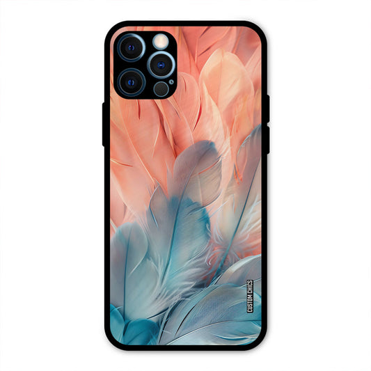 Orange Blue Feather IPhone 12 Pro Mobile Back Cover - Aesthetic PrintShield Case