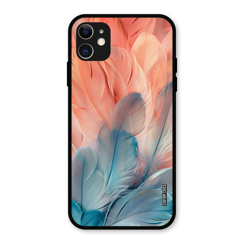 Orange Blue Feather IPhone 11 Mobile Back Cover - Aesthetic PrintShield Case