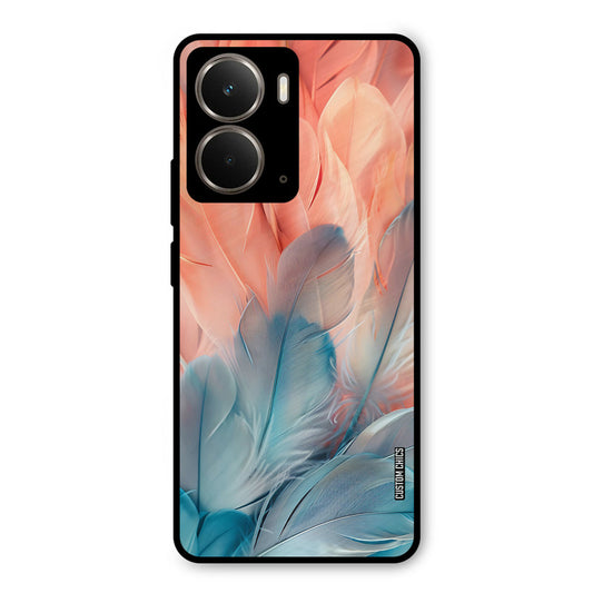 Orange Blue Feather Realme P3 Mobile Back Cover - Aesthetic PrintShield Case