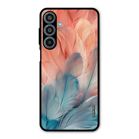 Orange Blue Feather Samsung Galaxy M35 5G Mobile Back Cover - Aesthetic PrintShield Case